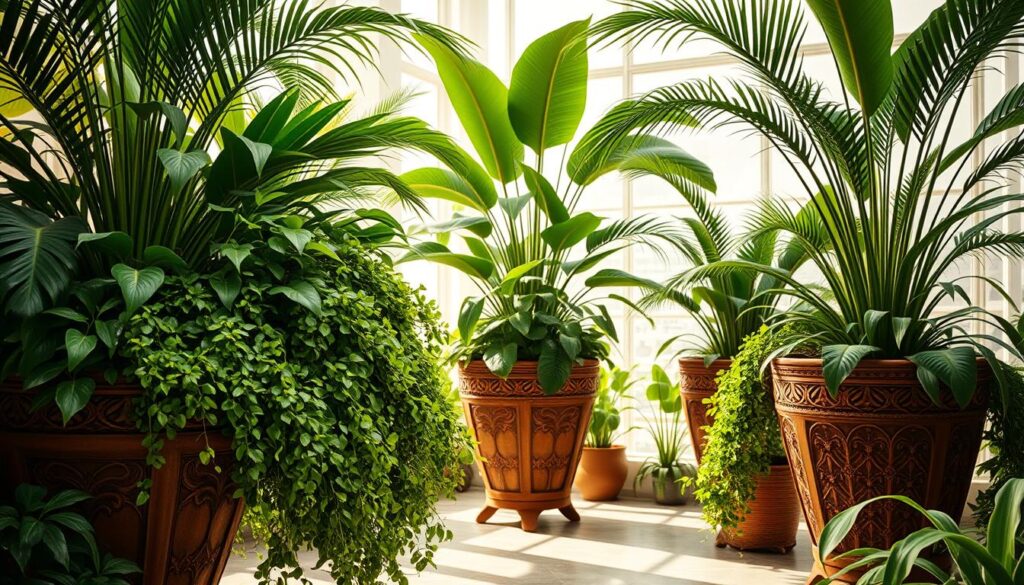 Large Indoor Planters with Tropical Plants