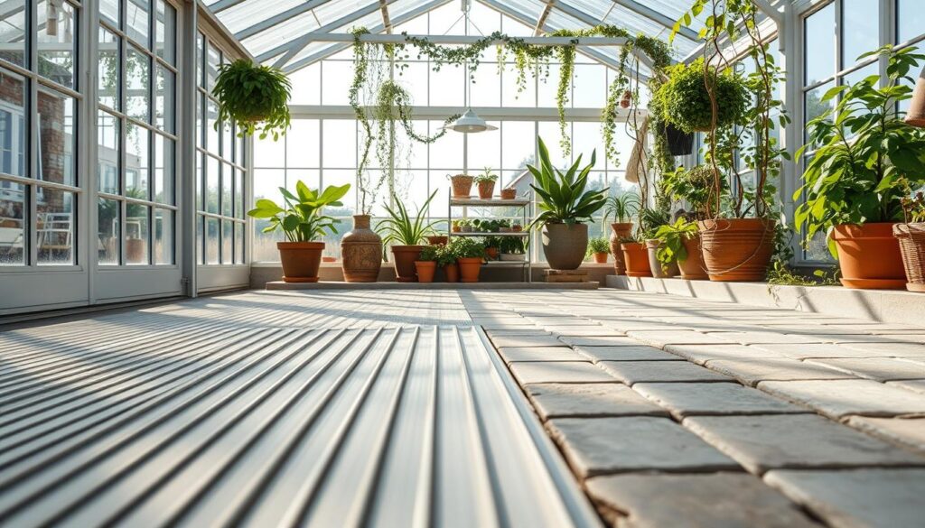 greenhouse addition temperature control flooring options