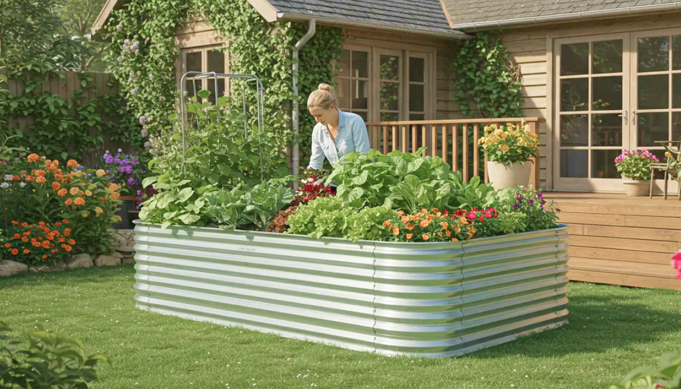 Metal raised garden beds