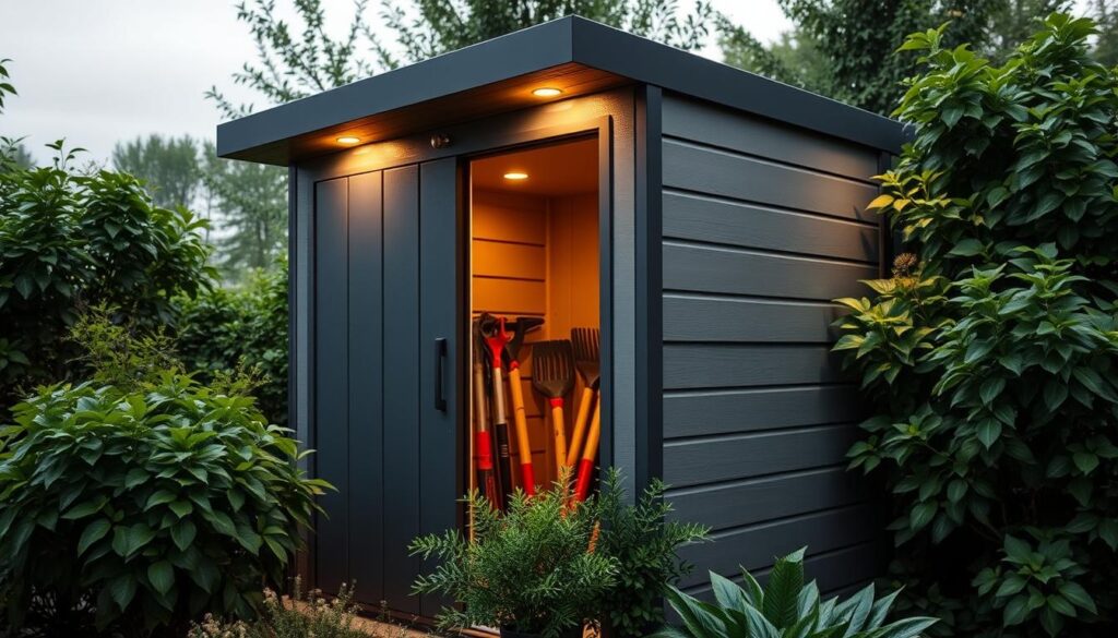 weather-resistant vertical shed